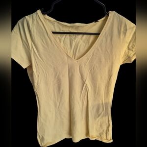 V-Neck Yellow Women's Top